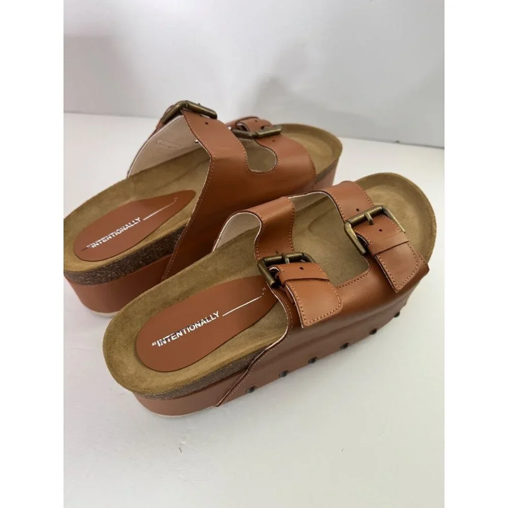 NEW Intentionally Blank Cooper 2 Platform Leather Sandals Rule Breaker 40 US 9.5